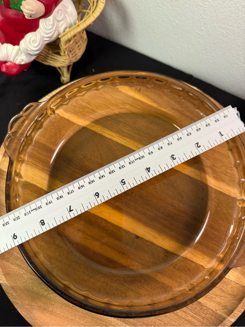 Pyrex #229 9.5 inch Cranberry Tinted Glass Pie Plate